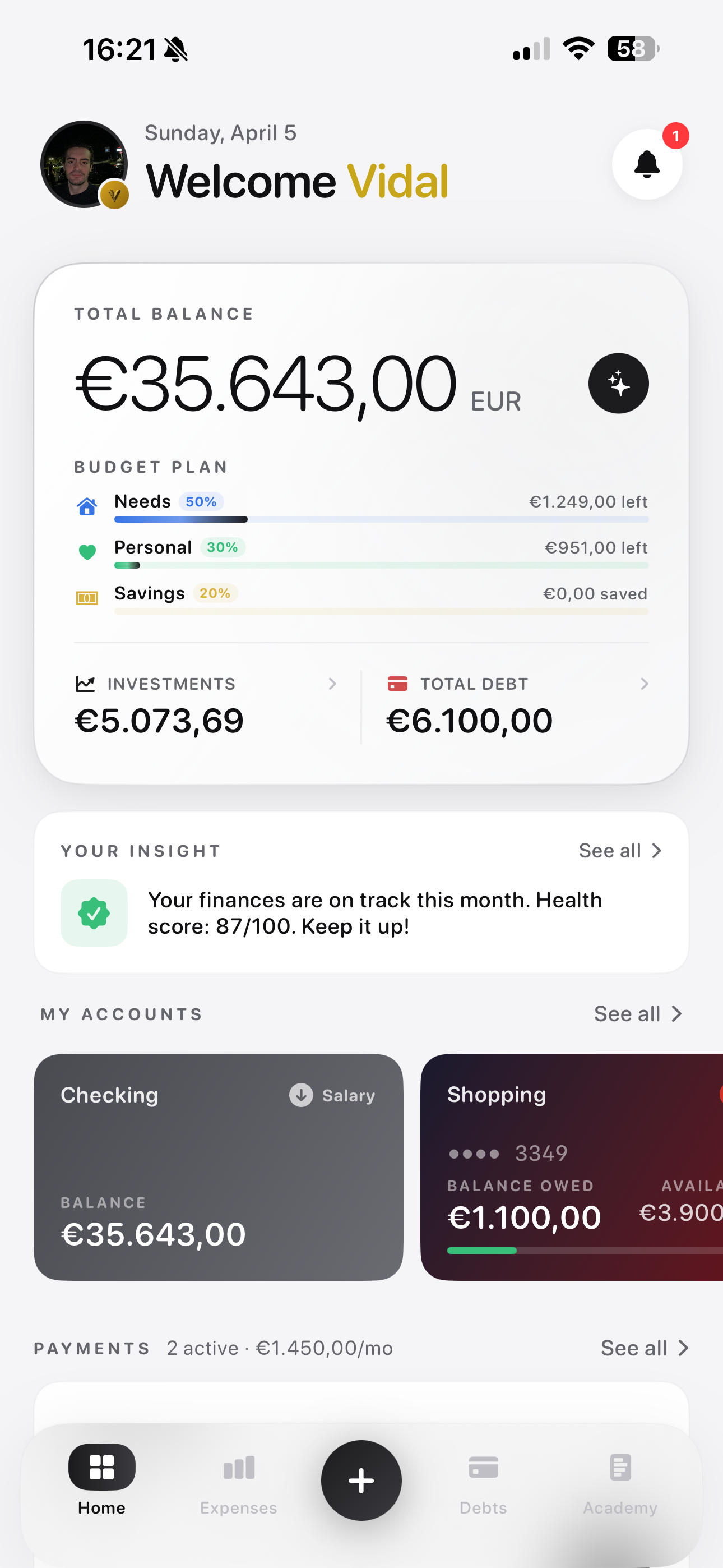 VaultFinance Dashboard